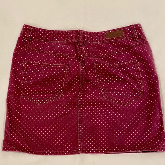 H&M burgundy polka dot mini skirt size 10 - Picture 7 of 8